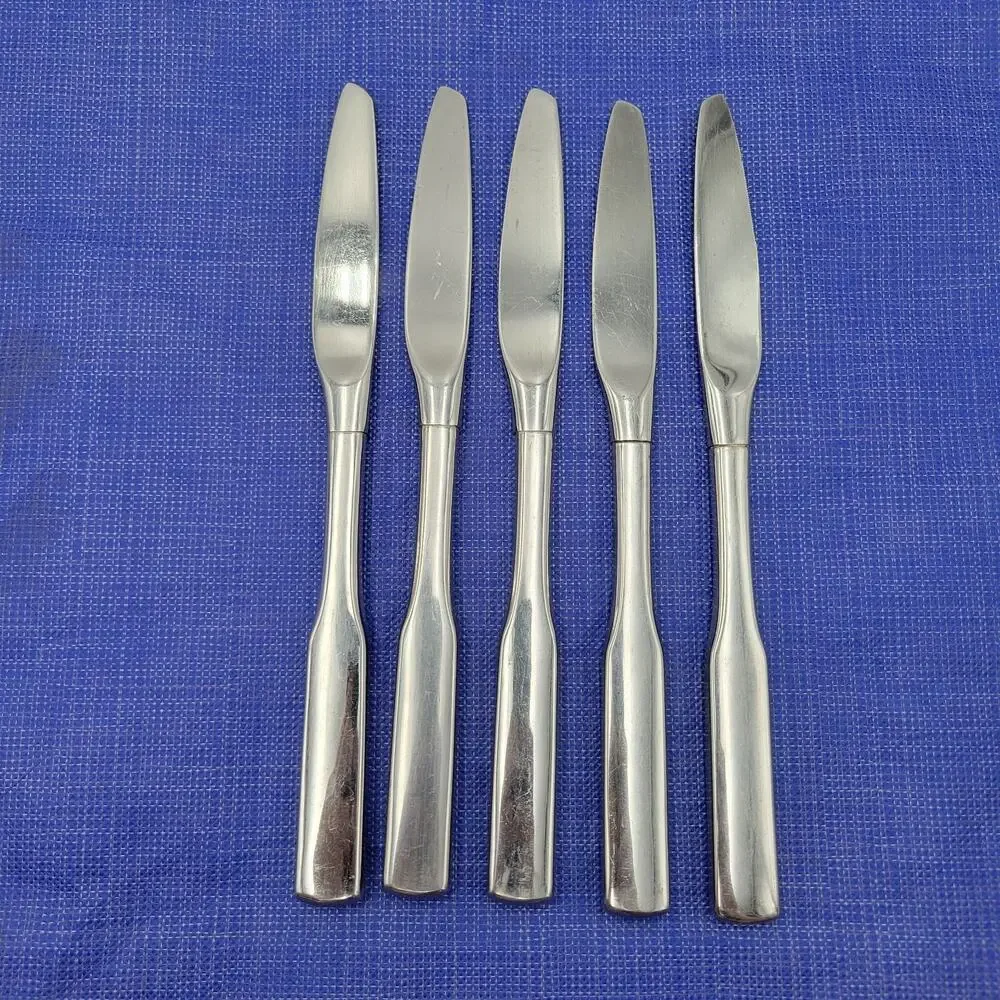 Oneida Antares Flatware Stainless Set 5 Pcs Dinner Knives Discontinued Vintage
